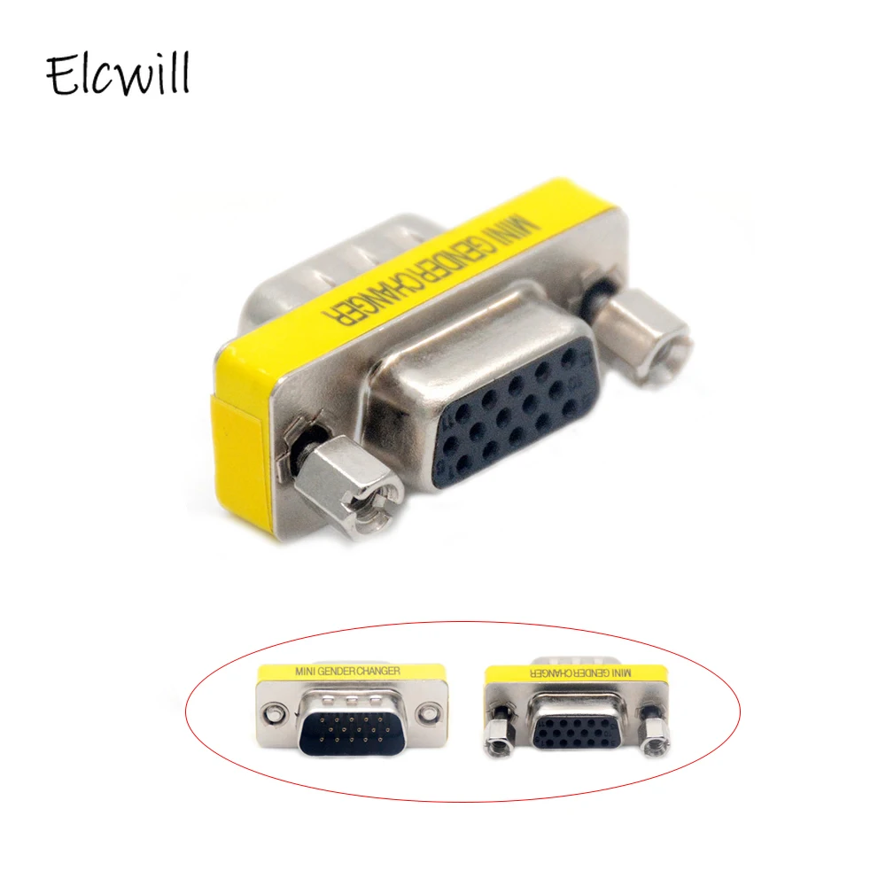 Горячий D Sub DB15 VGA мини адаптер для смены пола 15 Pin разъем M/F конвертер Папа