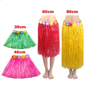 Imported Cheap Plastic Fibers girls Woman Hawaiian Hula Skirt Hula Grass costume Garland Flower Skirts Hula d