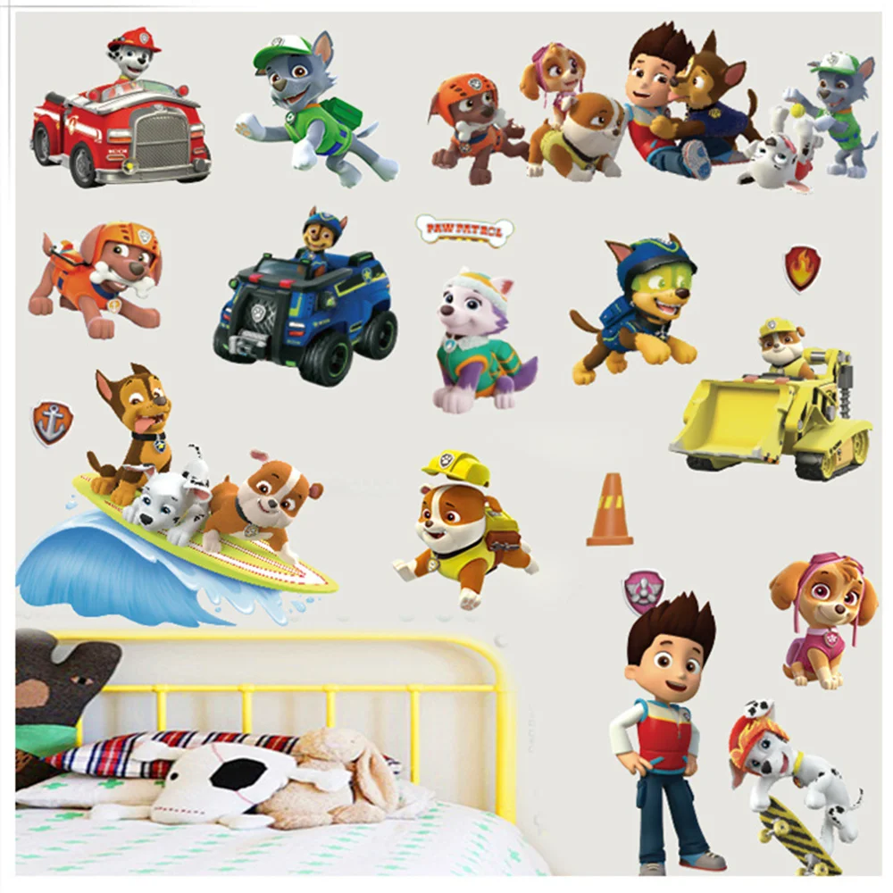 Реалистичный мультфильм для детей PAW Patrol ПВХ водонепроницаемые 3D наклейки