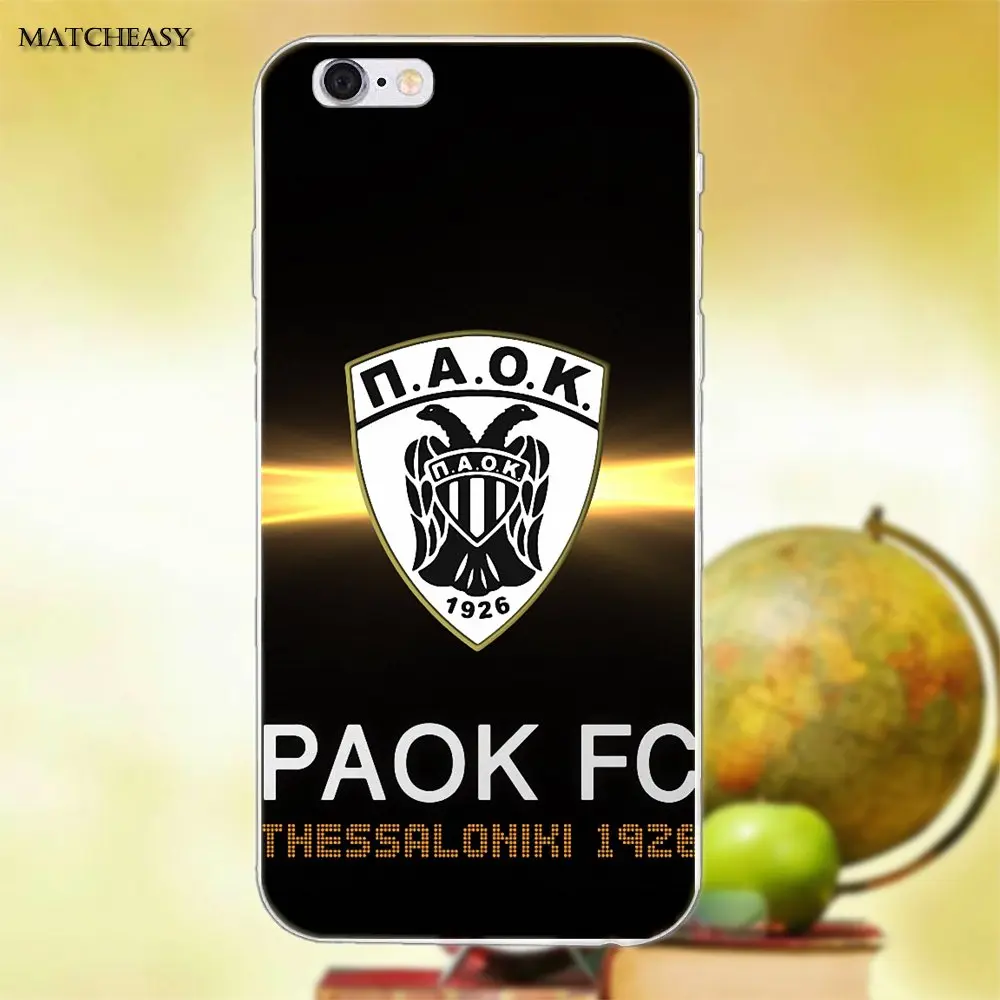 as picture Мягкий Силиконовый ТПУ прозрачный чехол Paok Fc Thessaloniki для Apple iPhone X XS Max XR 4 4S 5 5C SE 6 6S 7 8 Plus X - Цвет: as picture