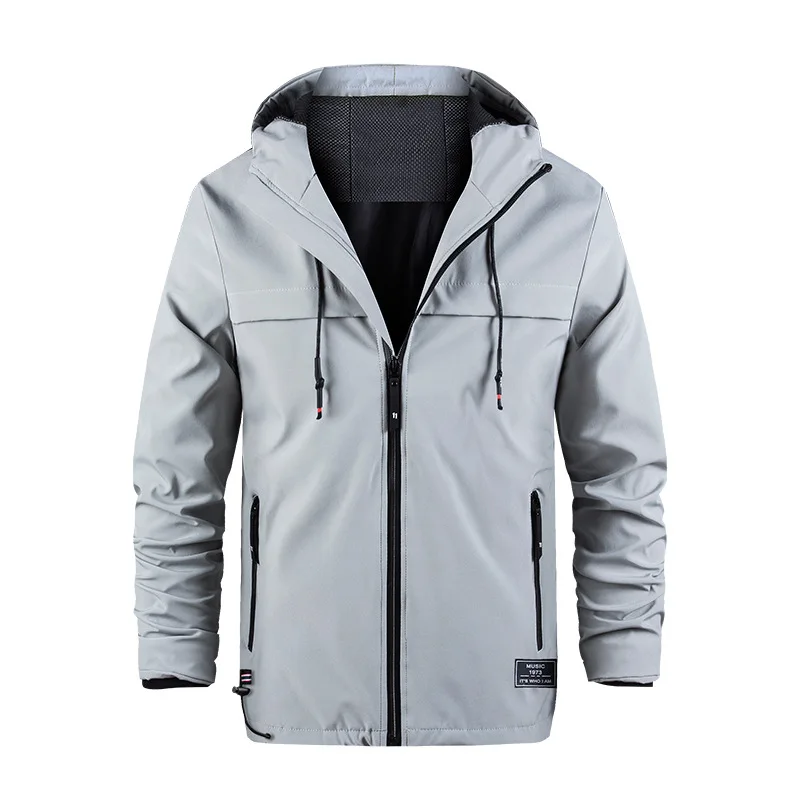 Gray Горные мужские куртки с капюшоном из флиса для улицы, весенние куртки для походов, альпинизма, кемпинга, треккинга, ветровки, мужские пальто, VA382 - Цвет: Gray