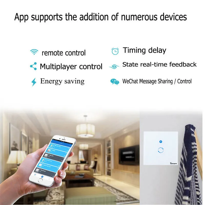 США/ЕС ITEAD sonoff touch WI-FI переключатель Роскошный Кристалл Стекло плиты сенсорный Беспроводной синхронизации приложение переключатель Дистанционное управление через приложение ewelink