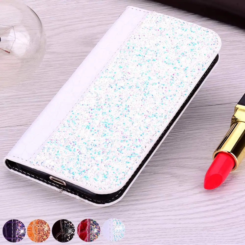 Чехол книжка p30 lite capa pro Bling Croco для Huawei P30 Pro роскошный блестящий чехол из