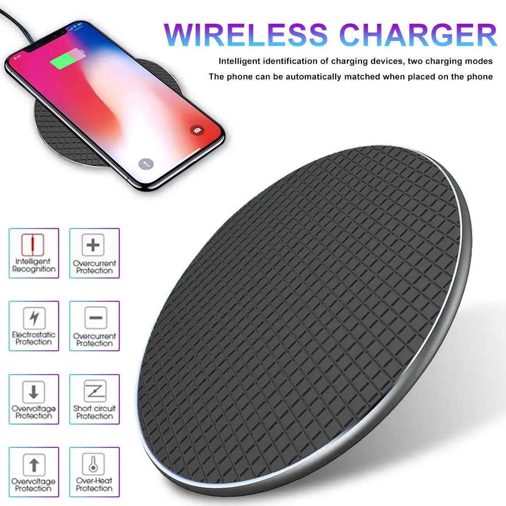 Беспроводное зарядное устройство для iPhone 8P XR Xiaomi 9 Samsung Huawei 10 Вт|Зарядные