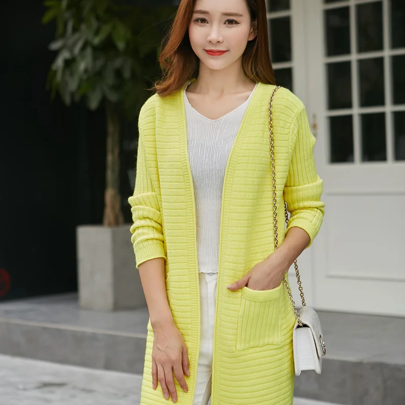 2018 Autumn Winter Women Long Sleeve Knitted Cardigan Sweater Thick Warm Cardigans Femme Knitting Coat |