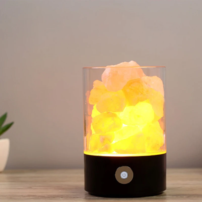 Натуральный Гималайский соляной ночник Кристальный очиститель воздуха