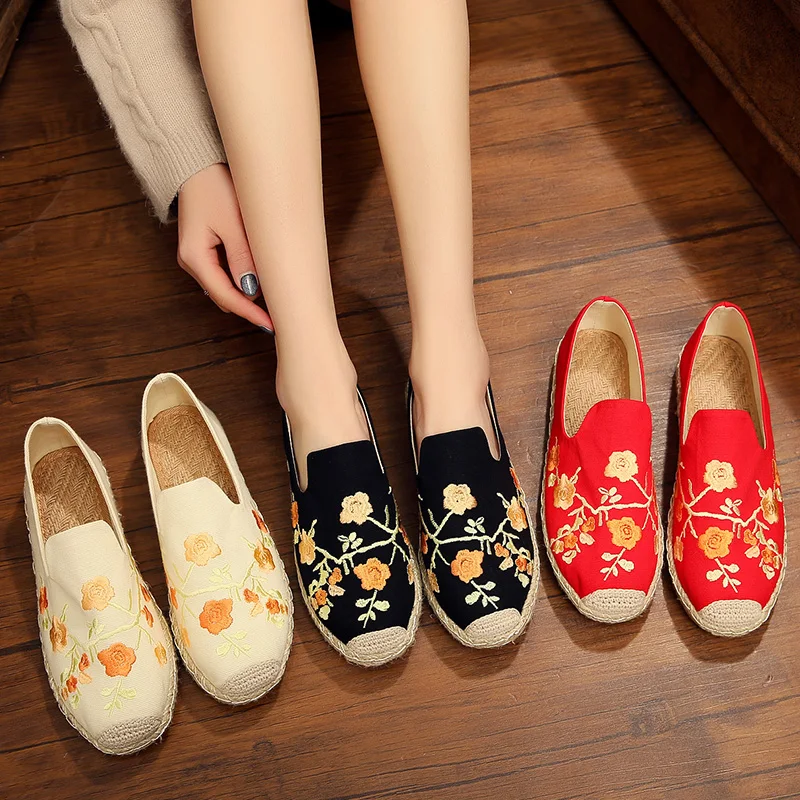 SONDR espadrilles/Женская Винтажная обувь с вышитыми цветами женские оксфорды на плоской
