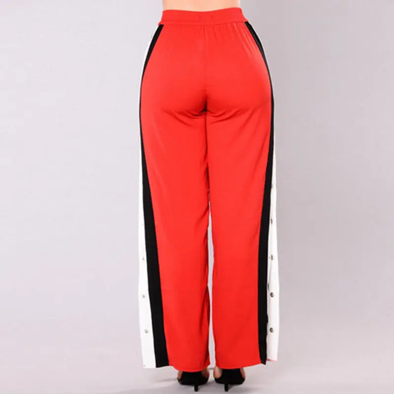 Женские широкие брюки Капри свободные повседневные с высокой талией вырезами