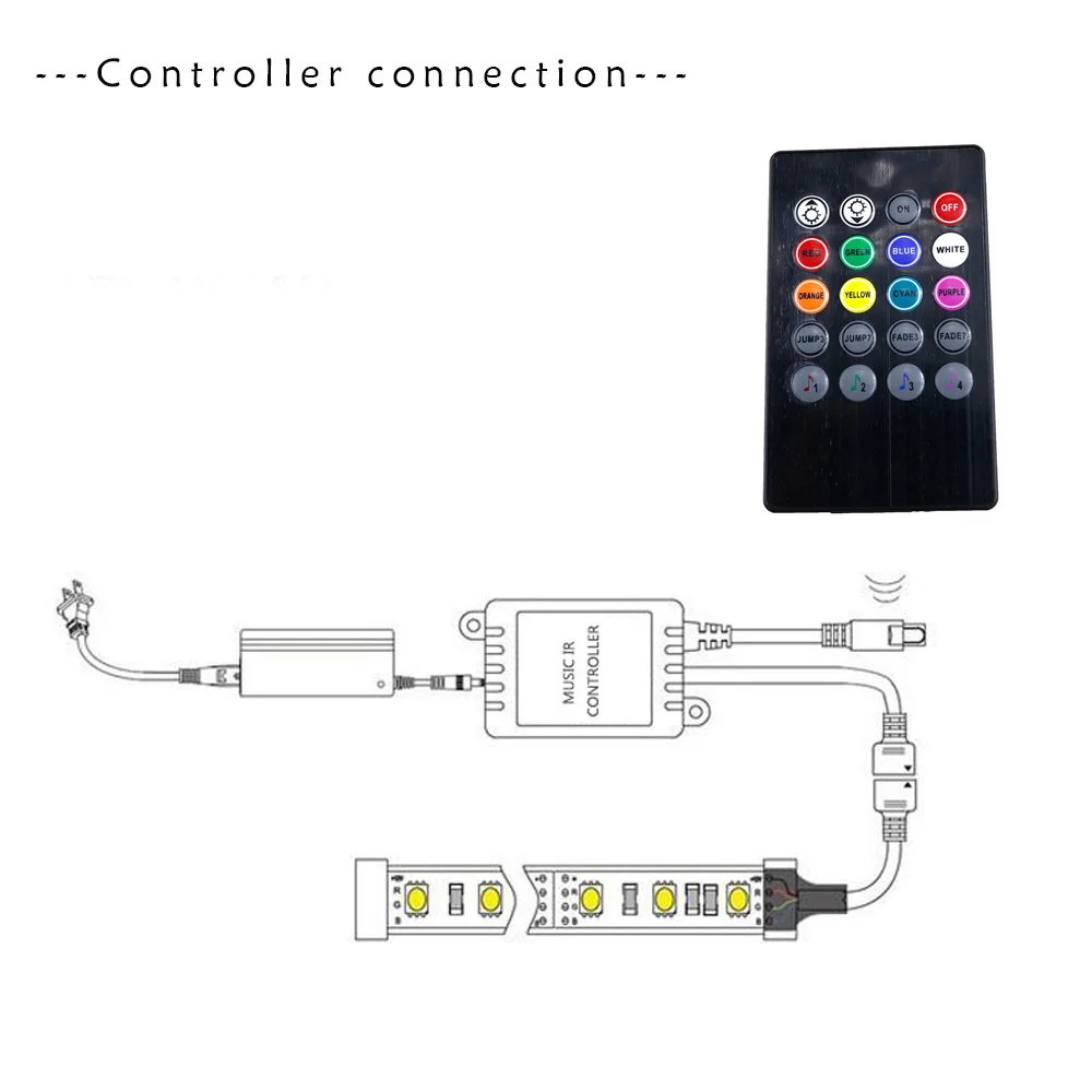 DC12V 6A LED музыкальный голосовой датчик ИК контроллер 20 клавиш пульт дистанционного