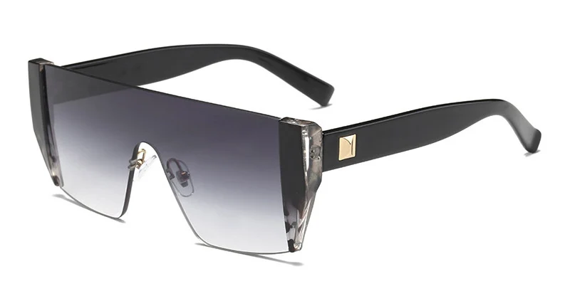 c4 leopard gray HBK, квадратные роскошные солнцезащитные очки, фирменный дизайн, для девушек, негабаритные оттенки, солнцезащитные очки для женщин, Золотая оправа, Зеркальные Солнцезащитные очки для женщин - Цвет линз: c4 leopard gray