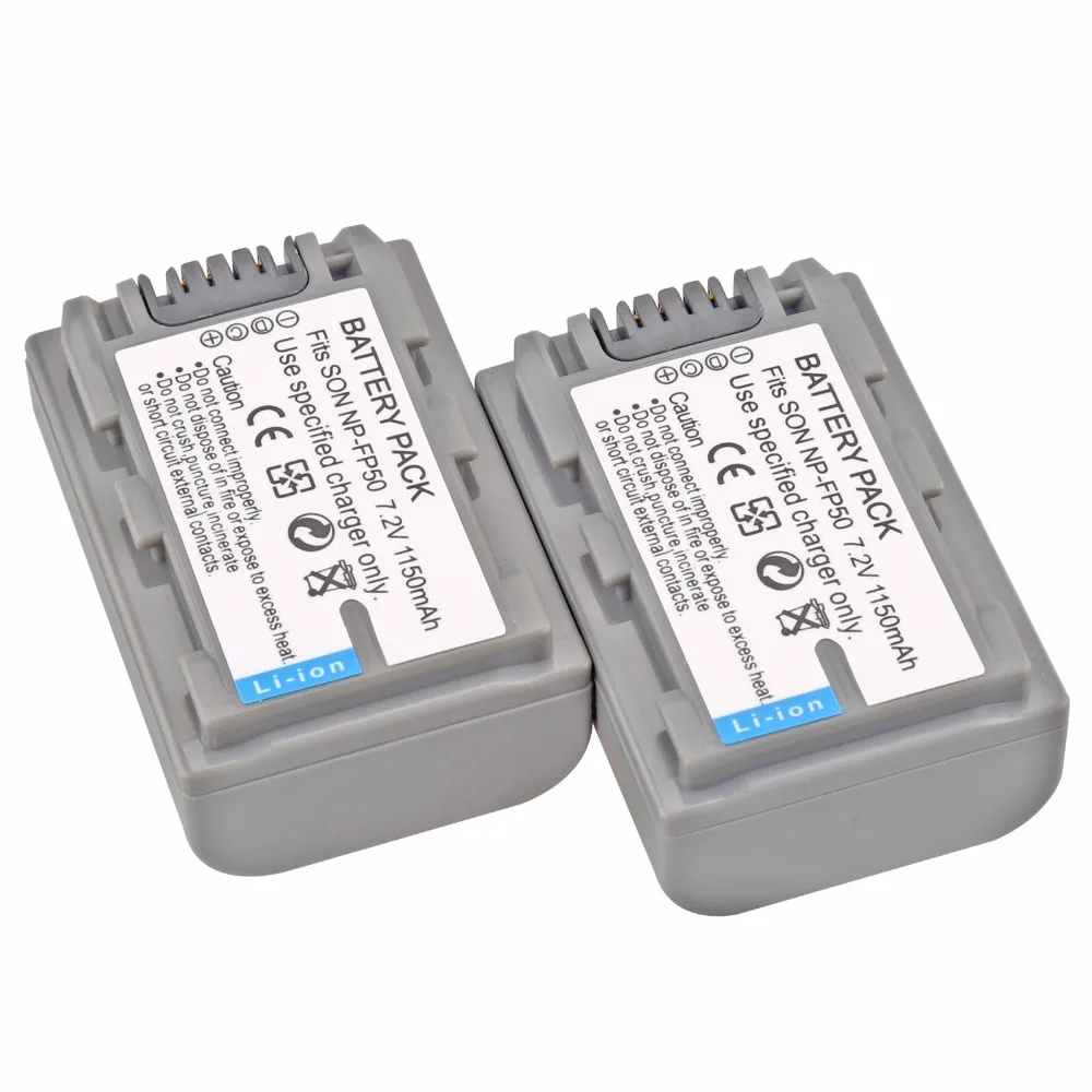Цифровой фотоаппарат Probty 2 шт. аккумулятор NP FP50 NPFP50 для Sony DVD105 HC16 HC40 R40 SR40 SR100