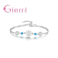 925 sterling silver fashion stylish bracelet for women girls crystal snowflake christmas gift bangles top quality hot