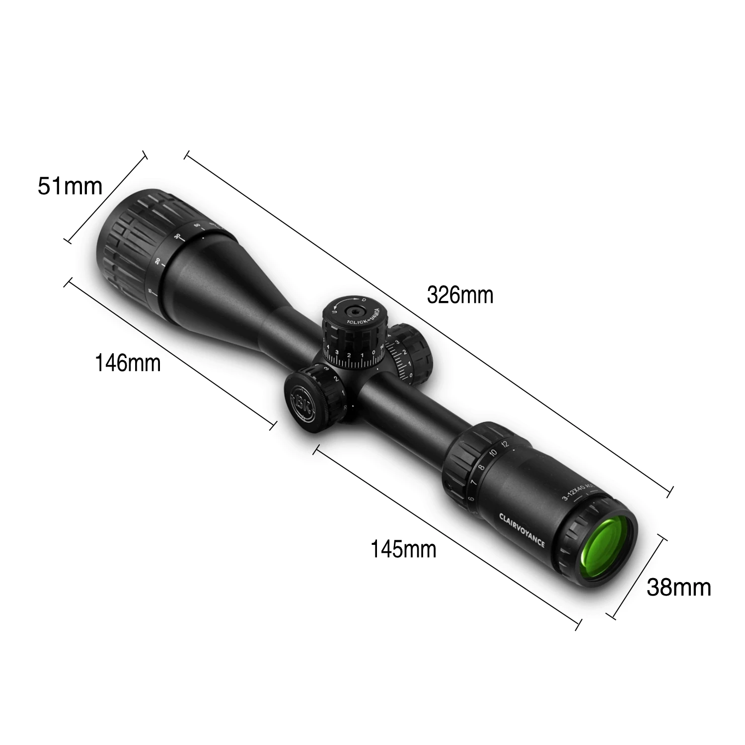 Bobcat King оптика BK 3-12X40 AOE снайперский охотничий прицел с красным/зеленым охотничий прицел оптический прибор для страйкбола оптический прицел