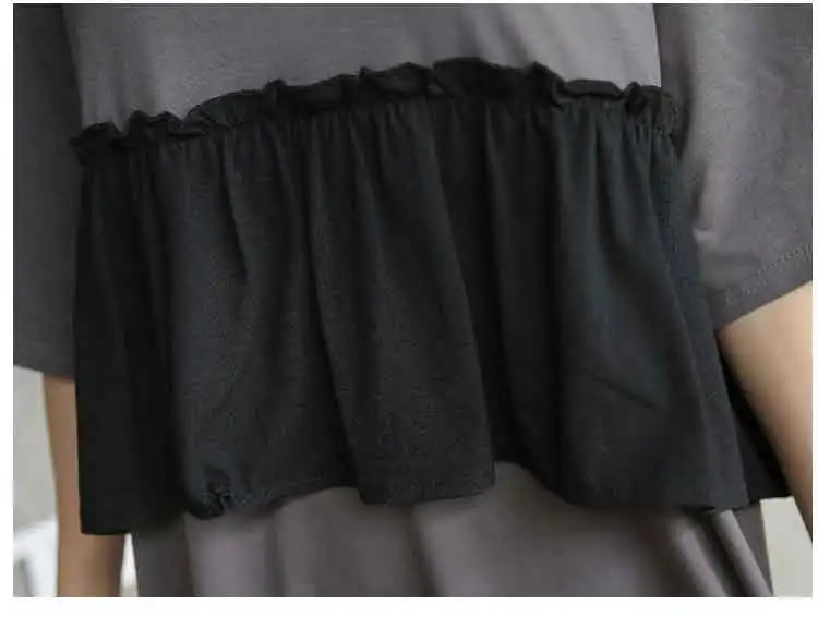 Лето 2019 г. женские плюс размеры 5XL разделение платье Лоскутная О образным вырезом