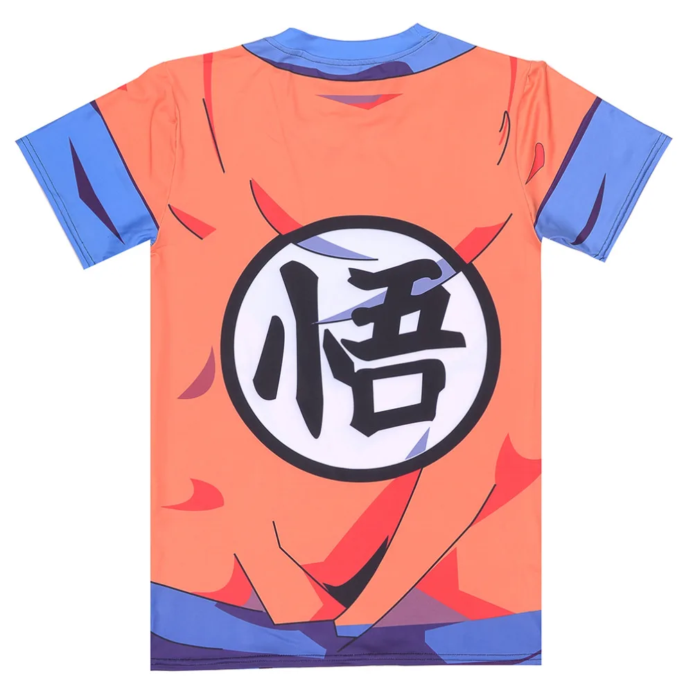 Новая модная футболка с драконом и мячом Saiyan Goku Мужская облегающая