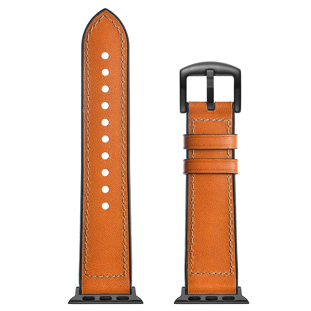 Ремешок из натуральной кожи для Apple Watch Band Series 6 SE 5 4 3 2 44 мм 40 42 38 | Наручные часы