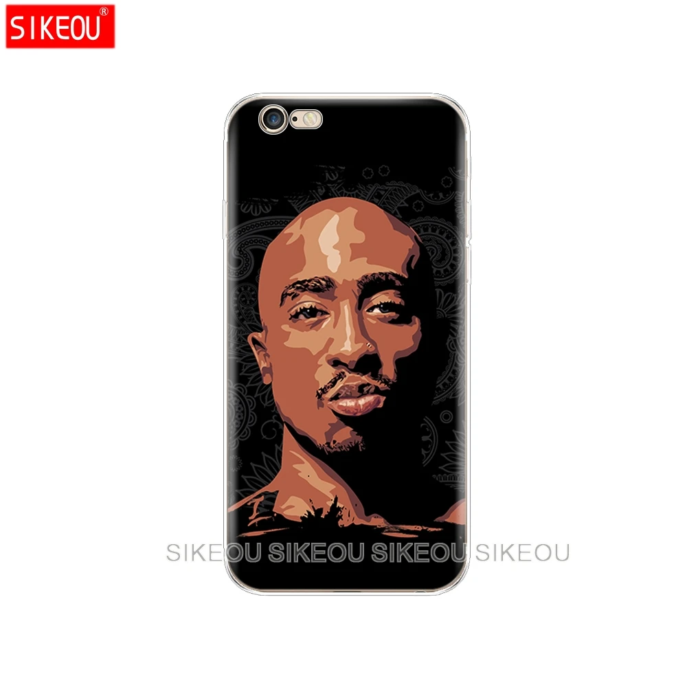 Силиконовый чехол для Iphone 6X8 7 6s 5 5s SE 2020 Plus 10 XR XS 11 Pro Max 2Pac Тупак Амару Шакур - купить