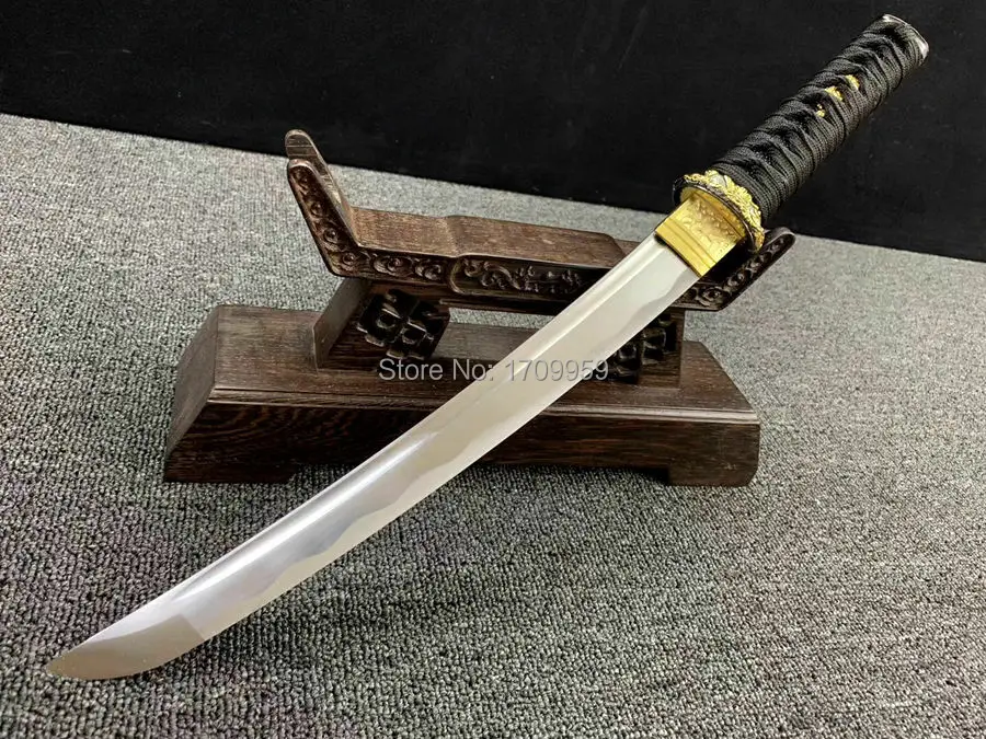 Japanese Wakizashi Sword Katana Full Tang High Carbon Steel Blade Sharp Handmade Samurai Short Knife