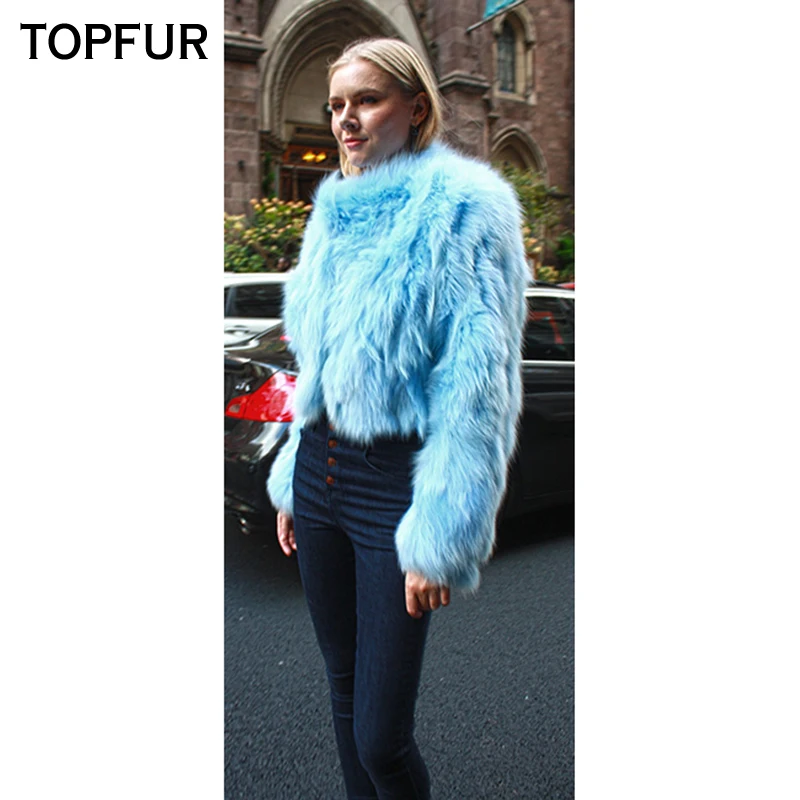 TOPFUR 2020 красочные тонкие куртки с натуральным лисьим мехом Зимние женские шубы из