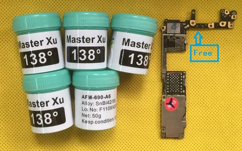 Паяльная паста 138 градусов Master xu паяльная с низкой температурой для ремонта iPhone X