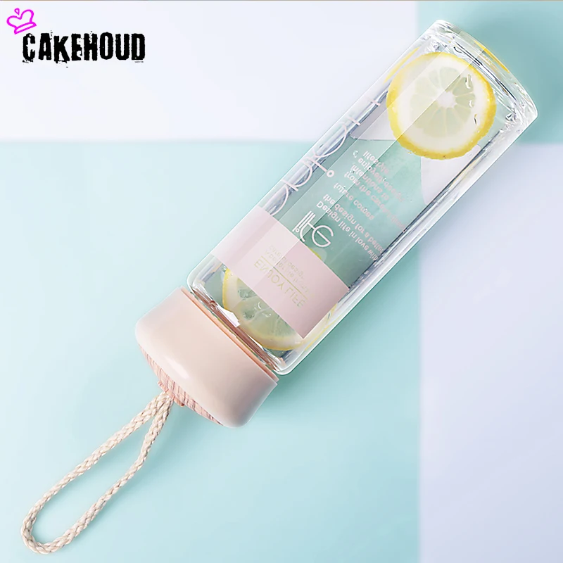 CAKEHOUD 400 мл Студенческая стеклянная переносная крышка креативная свежая и милая