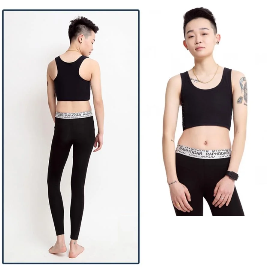 Лесбийский пацанский без рукавов с круглым вырезом Топ корсет Дышащие Короткие