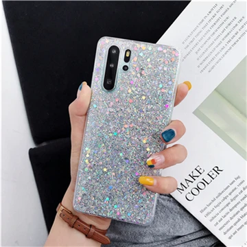 Silver Силиконовые Bling Блестящий со стразами и пайетками чехол для телефона для huawei P Smart P30 P20 Pro P10 P8 P9 Lite Nova 2 2S 2i 3i 4 3 E чехол s - Цвет: Silver