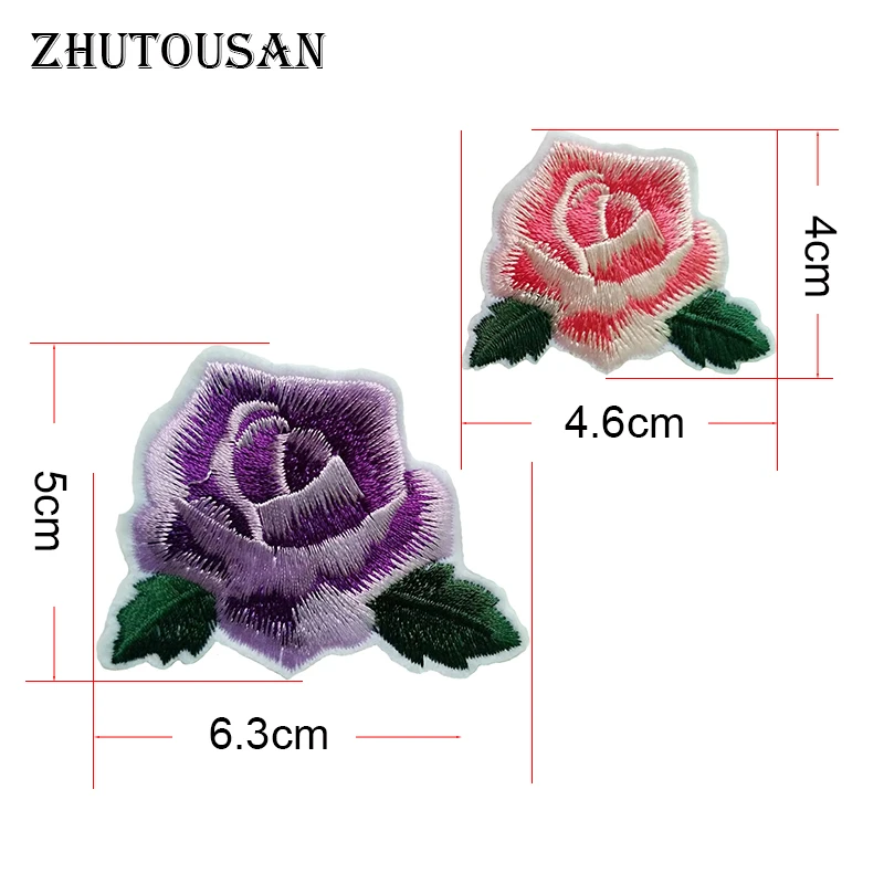 60 шт. вышитые розы ZHUTOUSAN разные цвета|flower iron on|flower on patchesiron patches |