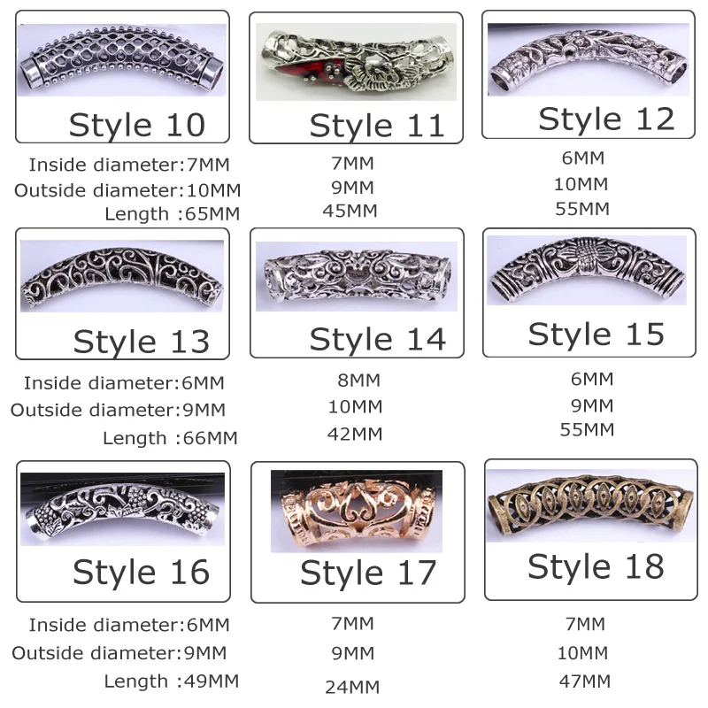 Металлическая трубка кольцо дредлока бисер серебристого цвета для рисования