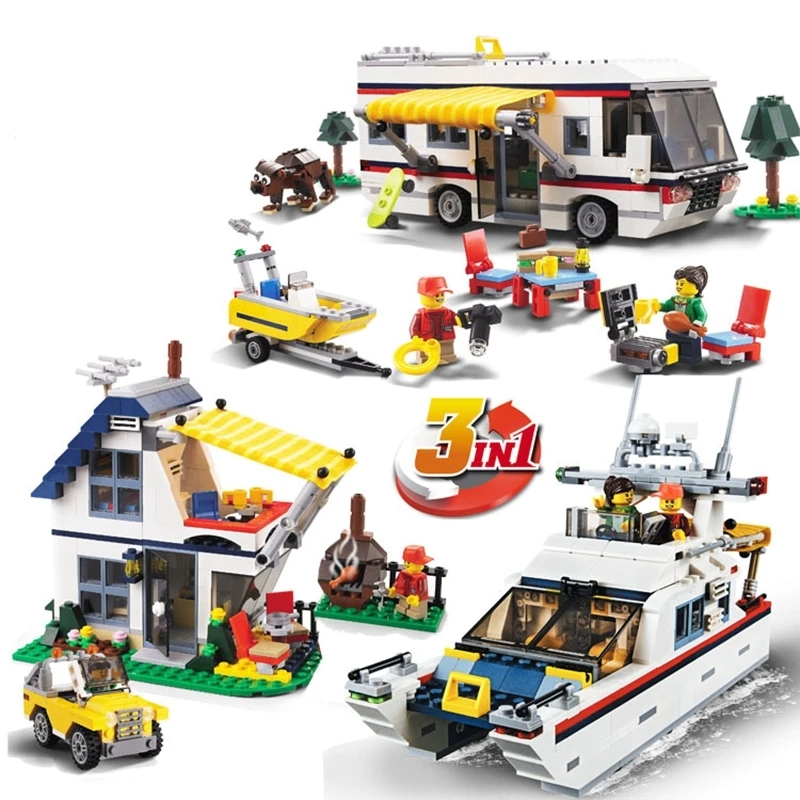 Детские игрушки 3117 отпуск бегства Camper летние домашние архитектор 1 Building Block Набор