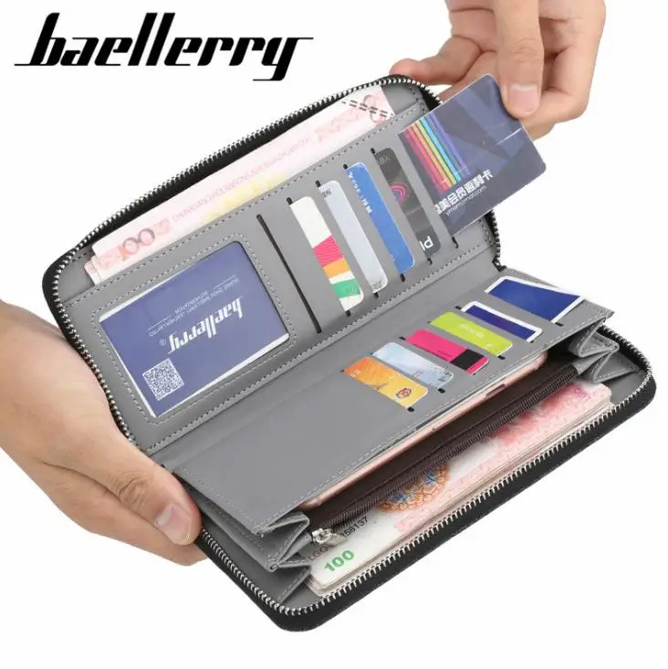 Baellerry Hot Sale Long Men Wallets Card Holder More Screens Canvas Zipper Male Clutch bag High-capacity Purse Coin Pocket | Багаж и сумки