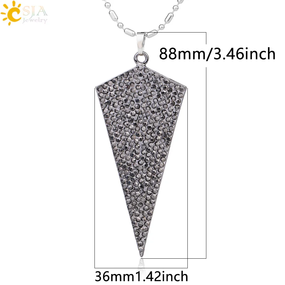 CSJA высококачественное винтажное рандое ожерелье с большим черным кулоном из