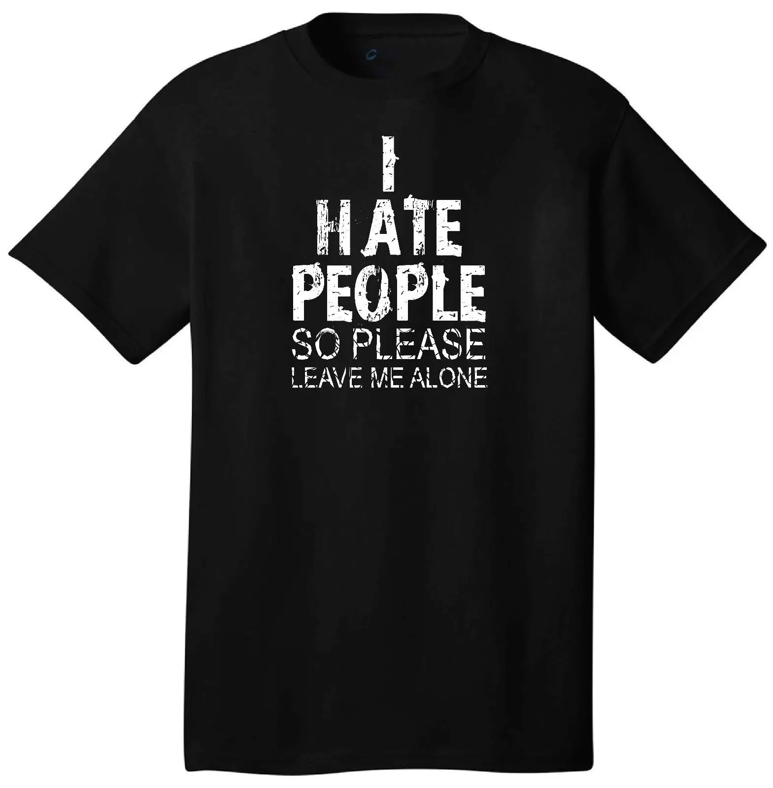 Футболка I Hate People с коротким рукавом смешная циничная шутка кляп самоотверженные