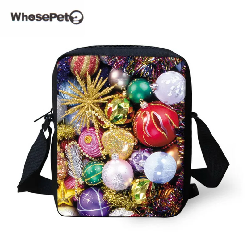 WHOSEPET 3D печать школьные сумки женские рождественские украшения мини на плечо для