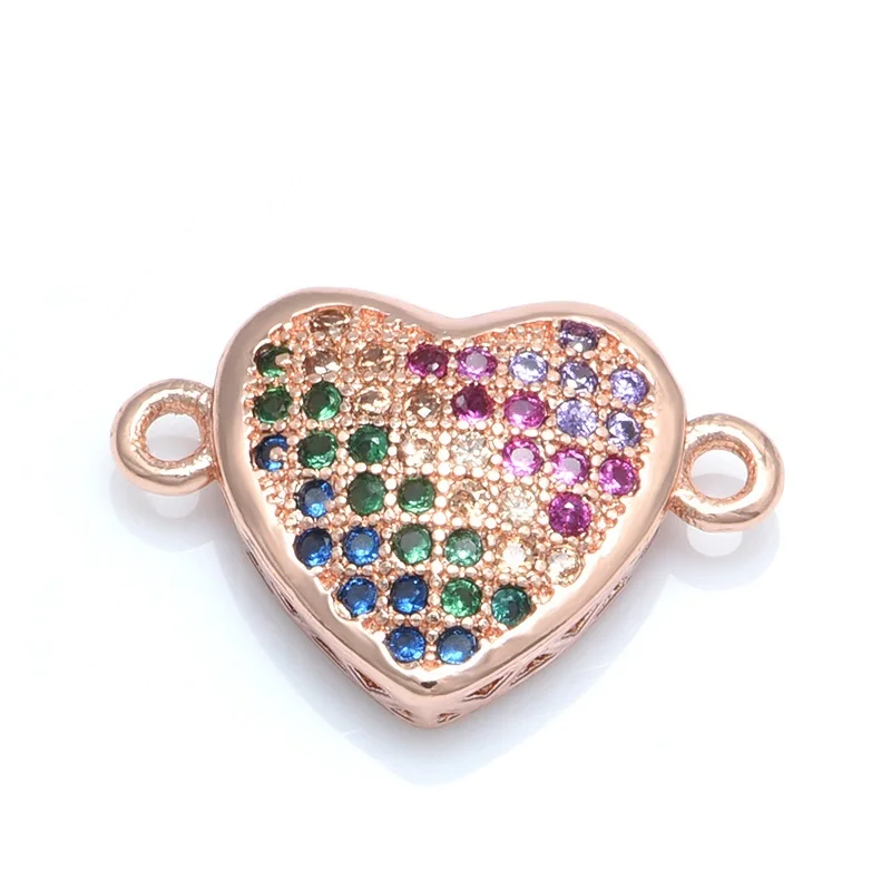 rose gold 4 цвета сердце ангел подвеска крыло соединитель аксессуары для женщин Рукоделие Набор для изготовления ювелирных украшений вручную женский браслет серьги ювелирные изделия - Цвет: rose gold