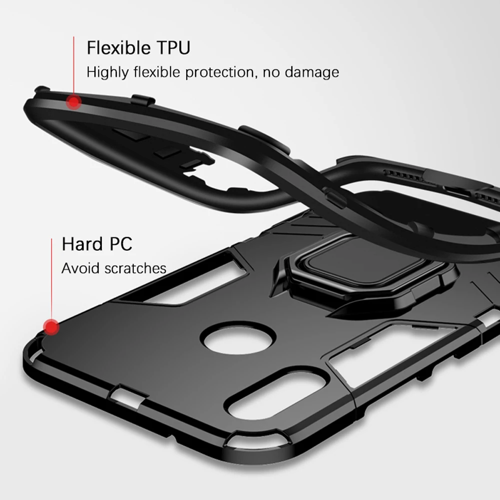 Jetjoy Ring Stand Hard Armor чехол для телефона Xiaomi 8 SE Redmi 5Plus Note 6 Max F1 противоударный Роскошный