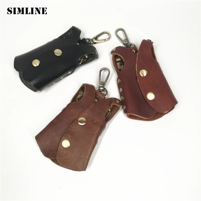 SIMLINE кожаный бумажник ключа Для мужчин Винтаж Crazy Horse кожа Ключевые кошельки