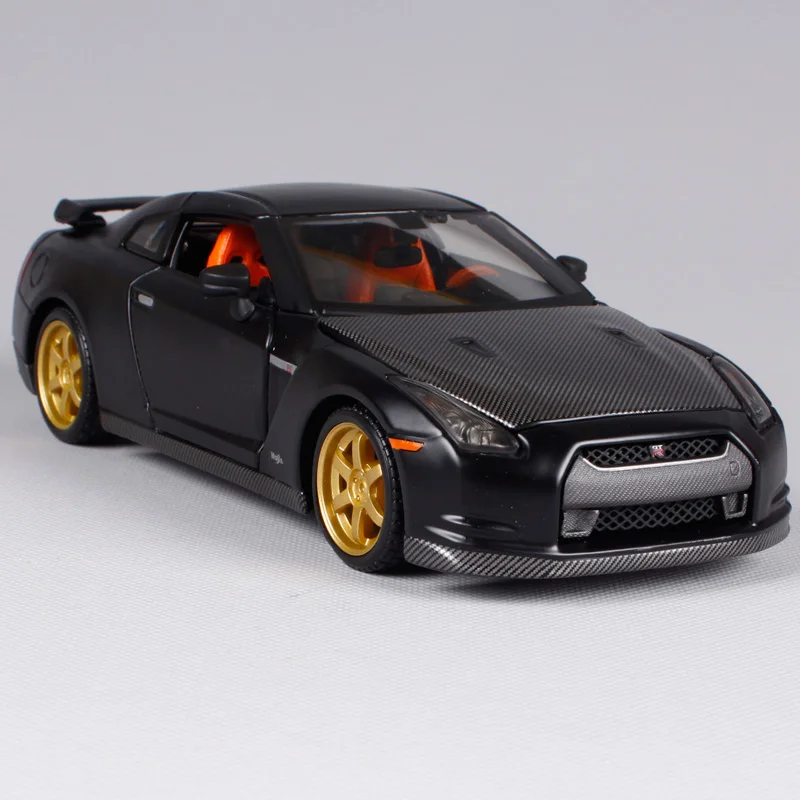 Maisto 1:24 GTR крутой черный автомобиль литье под давлением для Nissan открытая крышка
