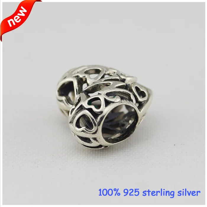 Подходит для браслетов Pandora ажурные серебряные бусины мам Летний стиль