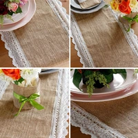 burlap lace hessian natural jute table runner for wedding party festival event table decorations 30 x 275cm