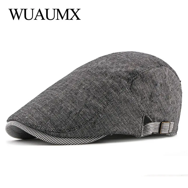 Летние береты Wuaumx мужская Тонкая кепка газетчика мужские и женские кепки