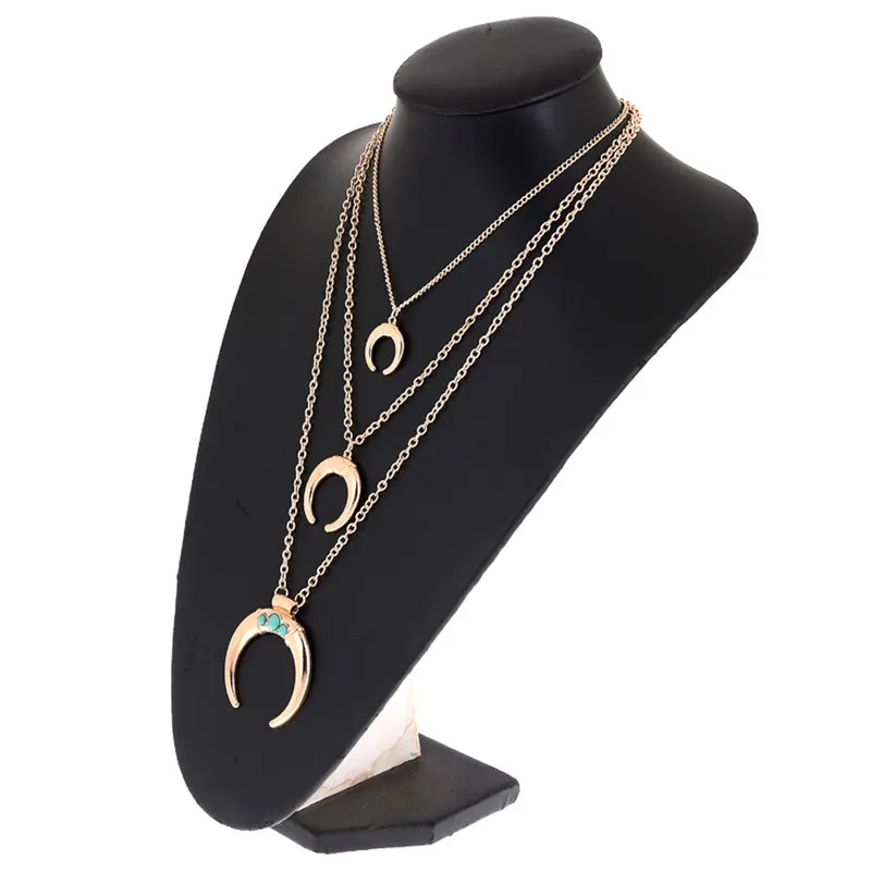2017 Высокое качество позолоченный Луна ожерелье для женщин бижутерии femme