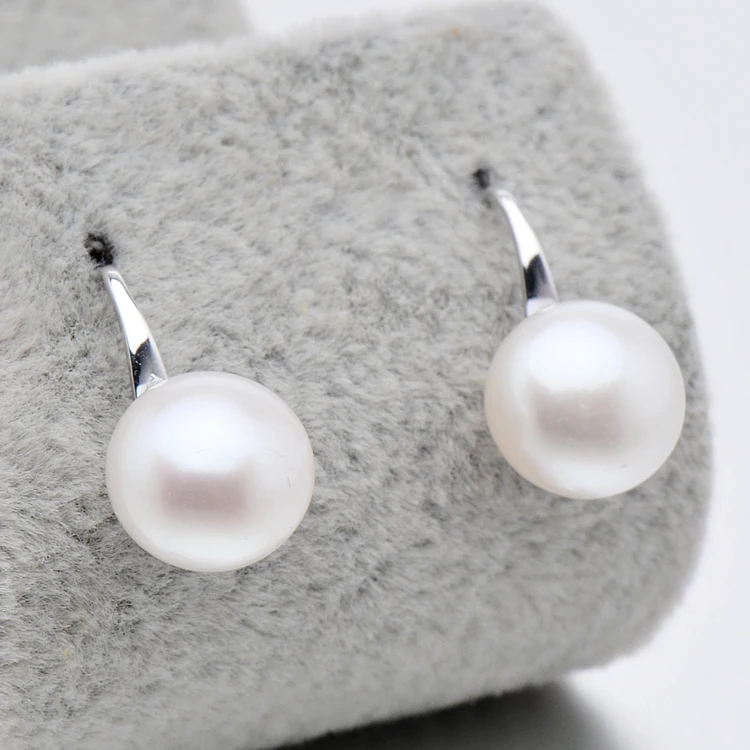 Серьги Капли FEIGE с жемчугом 925 стерлингового серебра натурального белого плоского круглого жемчуга для женщин Ювелирные изделия 767