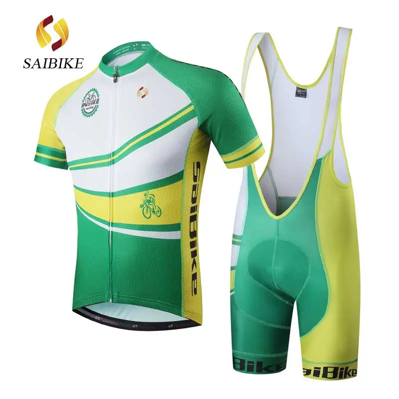s1618 bib sets SaiBike Велоспорт Джерси для мужчин нагрудник шорты комплект Ropa Ciclismo Одежда быстросохнущая Bicicleta одежда fietskleding wielrennen zomer heren - Цвет: s1618 bib sets