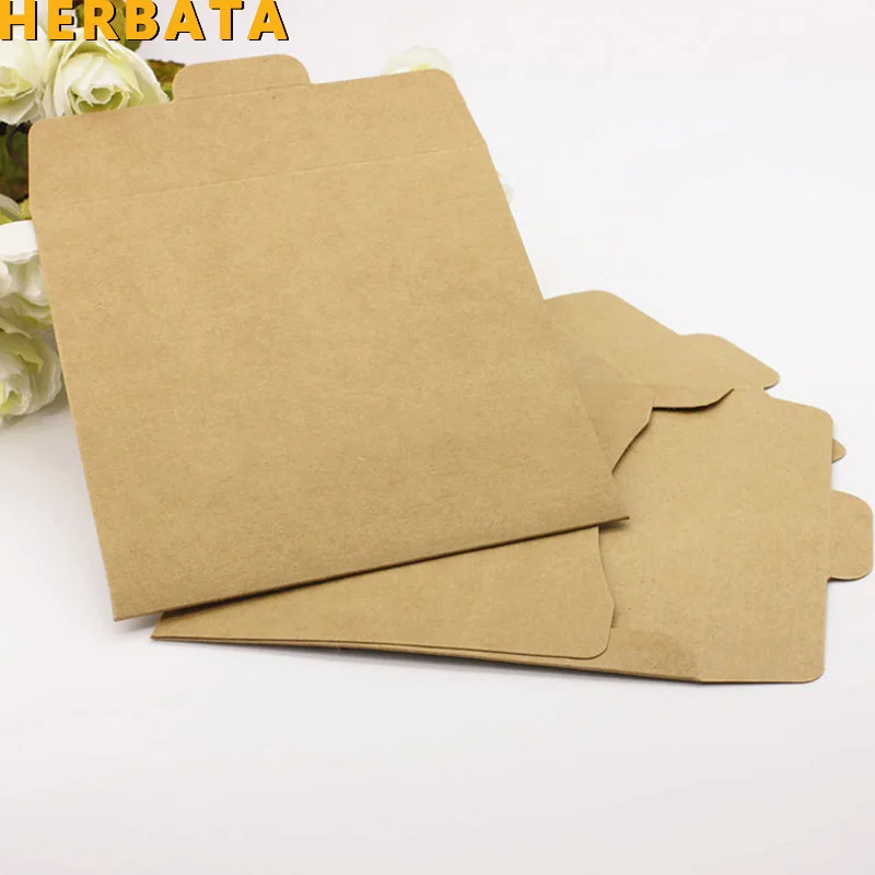 Пустые конверты из крафт-бумаги для компакт-дисков (20 шт./лот) 250 г/м2 естественный