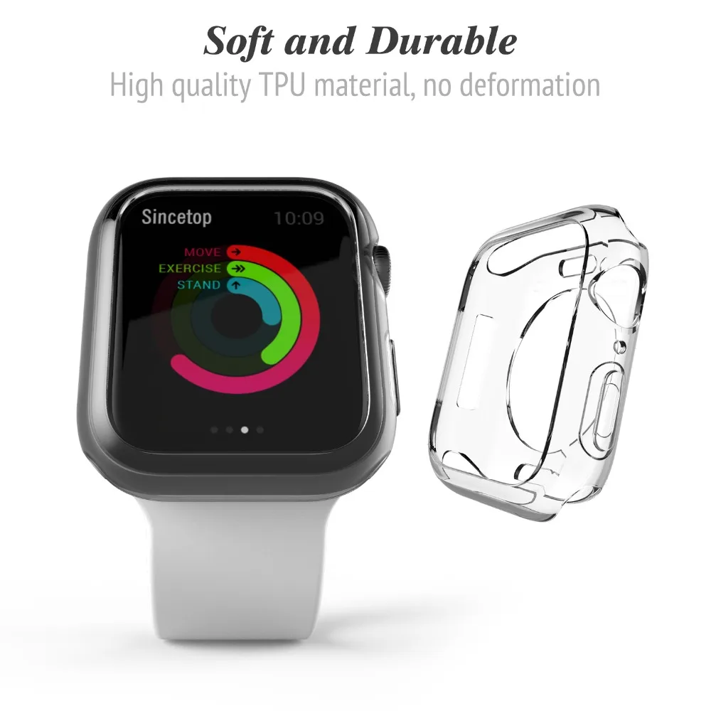 2018 силиконовый мягкий чехол для Apple Watch series 4 44 мм 40 защитные чехлы из ТПУ часов