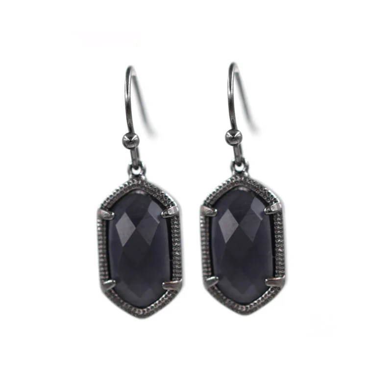 Black Black Earrings Новинка, черное маленькое овальное ожерелье с подвеской в виде кошачьих глаз, лучшее качество, милое овальное ожерелье с подвеской, женская мода - Окраска металла: Black Black Earrings