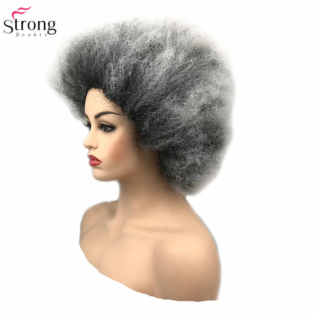 StrongBeauty Джамбо афро синтетический парик розовый/желтый цвет для косплея