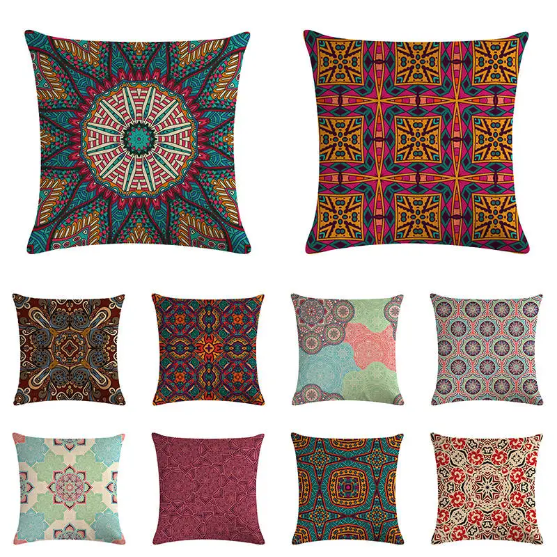 

Bohemia Style Paisley Cushion Cover Cotton Linen Printed Cushion Decorative Throw Pillow cover 45x45cm Pillowcase Gifts ZY1108