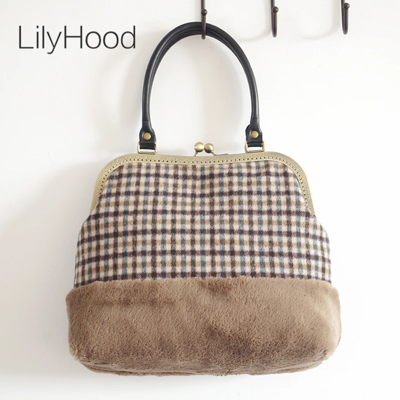 LilyHood 2020 Женская шерстяная сумка ручной работы женская зимняя меховая из